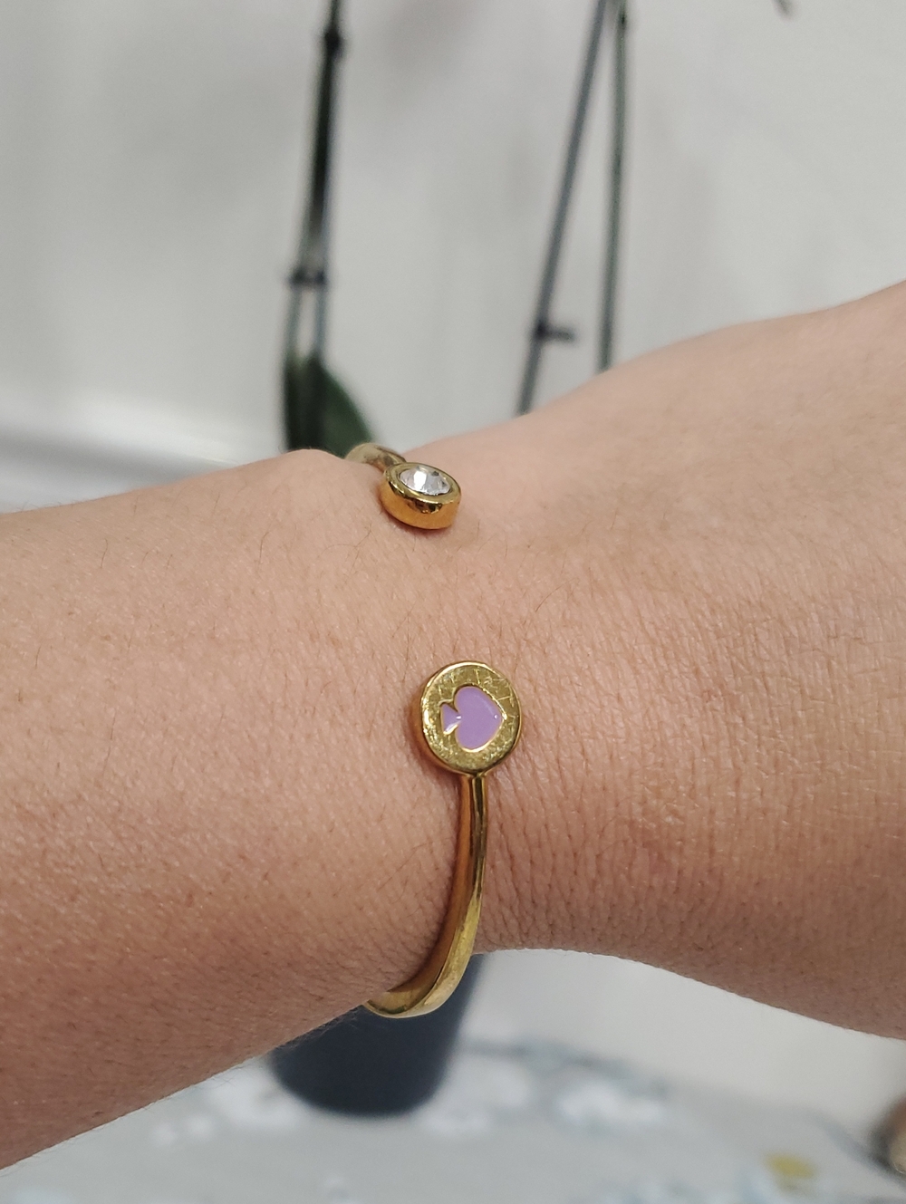 kate spade Gold-Tone Open Cuff Bracelet with Purple Spade and Crystal - Picture 14 of 16
